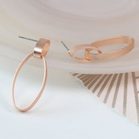 Rose Gold Plated Matt Finish Link Loop Earrings by Peace of Mind